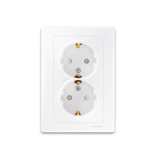 Sedna Розетка двойная с заземлением со шторками белая в сборе (SDN3000721) Sedna Розетка двойная с заземлением со шторками белая в сборе (SDN3000721)