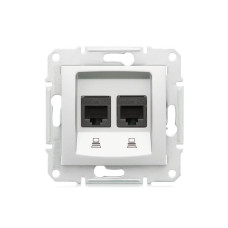 Sedna Розетка компьютерная RJ45х2 категория 5e в рамку белая (SDN4400121) Sedna Розетка компьютерная RJ45х2 категория 5e в рамку белая (SDN4400121)