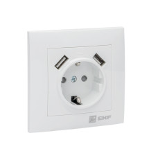Валенсия розетка 1-местная с/з 16А белая с защ, штор, с 2 USB 2,1А EKF PROxima (EWR16-028-10-2USB) Валенсия розетка 1-местная с/з 16А белая с защ, штор, с 2 USB 2,1А EKF PROxima (EWR16-028-10-2USB)
