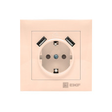 Валенсия розетка 1-местная с/з 16А кремовая с защ, штор, с 2 USB 2,1А EKF PROxima (EWR16-028-20-2USB) Валенсия розетка 1-местная с/з 16А кремовая с защ, штор, с 2 USB 2,1А EKF PROxima (EWR16-028-20-2USB)