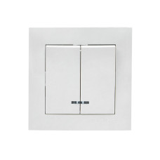 Валенсия выключатель 2-кл, 10А белый с индикатором EKF PROxima (EWV10-123-10)