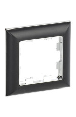 Рамка 1 пост РУ-1-Бр хром черный BRITE IEK (BR-M12-12-2-K23)