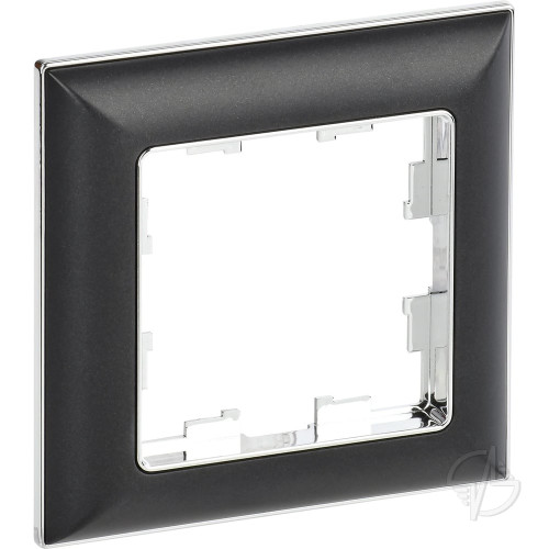 Рамка 1 пост РУ-1-Бр хром черный BRITE IEK (BR-M12-12-2-K23)