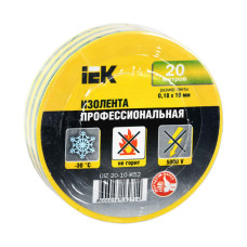 Изолента ПВХ желто-зеленая 19мм 20м (UIZ-20-10-K52)