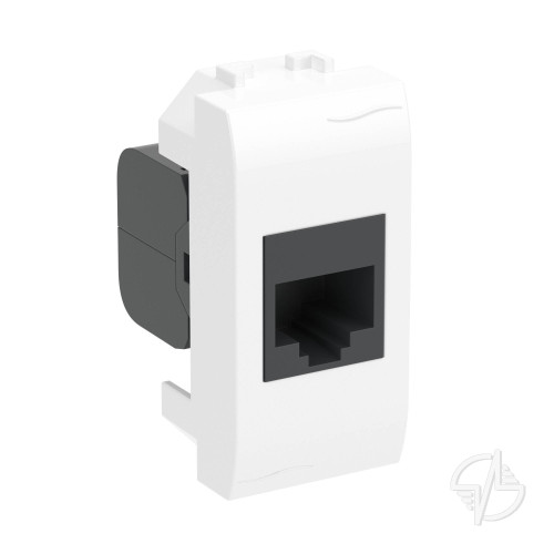 BRAVA Розетка компьютерная RJ45 (разъем PcNet) 1 модуль категория 5е белая DKC/Brava (76654B)