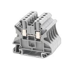 Клемма проходная , винтовой зажим, 2 точки подключения, 6 кв.мм, серая (TUR-6)