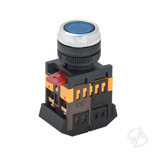 Кнопка ABLFS-22 синий d=22мм неон/240В 1з+1р IEK