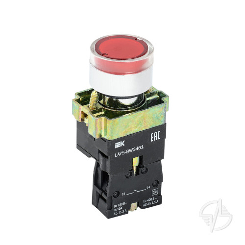 Кнопка управления LAY5-BW3461 с подсветкой красный 1з IEK (BBT50-BW-K04)