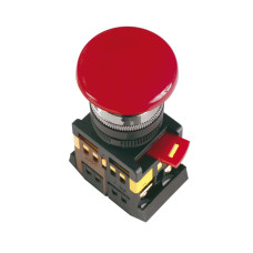 Кнопка управления AEAL22 "Грибок" d=22мм 1з+1р 240В с фиксацией красная IEK
