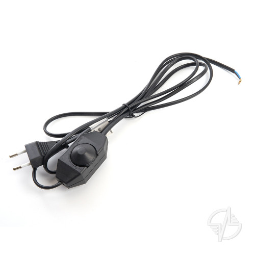 Сетевой шнур с диммером 230V 2м, черный, DM103-200W (23059)