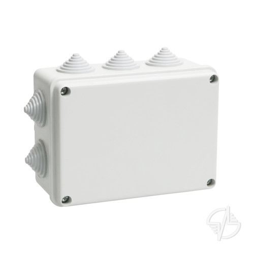 Коробка распаячная КМ41242 для о/п 150х110х70мм IP55 (RAL7035, 10 гермовводов) IEK