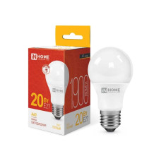 Лампа светодиодная LED-A60-VC 20Вт 230В Е27 3000К 1900Лм IN HOME (4690612020297)