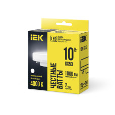 Лампа светодиодная ECO T75 таблетка 10Вт 230В 4000К GX53 IEK (LLE-T80-10-230-40-GX53)