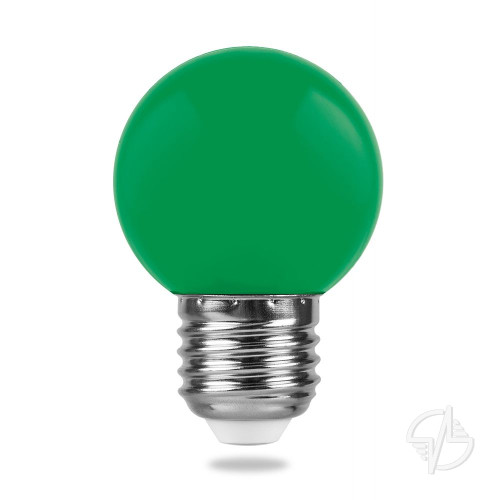 Лампа светодиодная Feron LB-37 Шарик E27 1W Зеленый (25117)