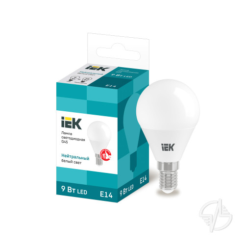 Лампа светодиодная G45 шар 9Вт 230В 4000К E14 IEK (LLE-G45-9-230-40-E14)