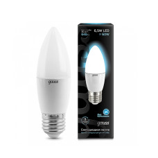 Лампа светодиодная LED 6.5вт 230в Е27 белая 4100К матовая свеча Gauss (103102207)