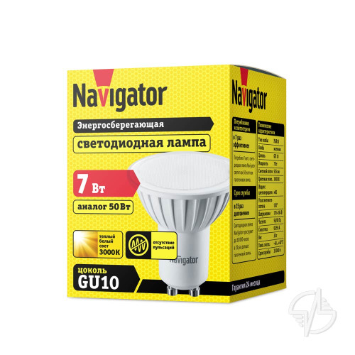 Лампа светодиодная LED 7вт 230в GU10 теплая-белая (94226 NLL-PAR16)