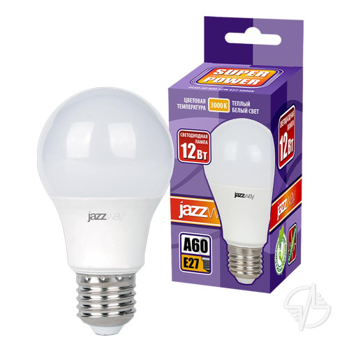 Лампа светодиодная PLED- SP A60 12w E27 3000K 230/50 Jazzway (1033703)