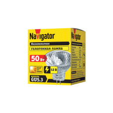 Лампа галогенная Navigator 50вт 12в GU5.3 51мм (94204 NH-MR16)