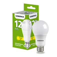 Лампа светодиодная A60 груша 12Вт 230В 3000К E27 GENERICA (LL-A60-12-230-30-E27-G) Лампа светодиодная A60 груша 12Вт 230В 3000К E27 GENERICA (LL-A60-12-230-30-E27-G)