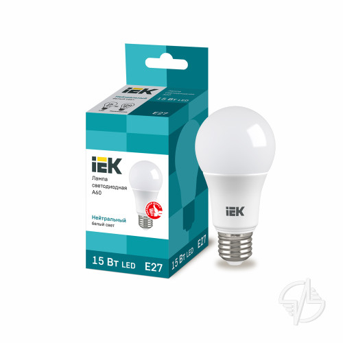 Лампа светодиодная ECO A60 шар 15Вт 230В 4000К E27 IEK