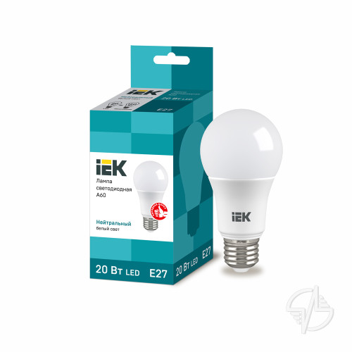 Лампа светодиодная ECO A60 шар 20Вт 230В 4000К E27 IEK (LLE-A60-20-230-40-E27)