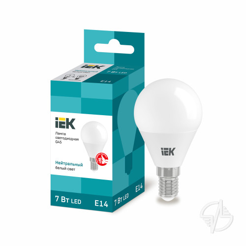 Лампа светодиодная ECO G45 шар 7Вт 230В 4000К E14 IEK