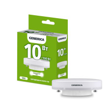 Лампа светодиодная T80 таблетка 10Вт 230В 4000К GX53 GENERICA (LL-T80-10-230-40-GX53-G)