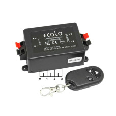 Диммер с радиопультом для одноцветной светодиодной ленты, 12-24V, 8A Ecola (CDM08BESB)