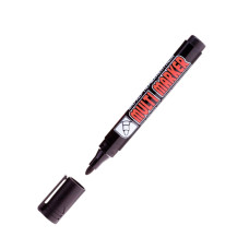 Маркер перманентный Crown Multi Marker черный, пулевидный, 3мм (CPM-800)