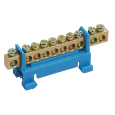 Шина N "ноль" на DIN-изолятореяторе типа "Стойка" ШНИ-6х9-8-С-С IEK (YNN10-69-8P-K07) Шина N "ноль" на DIN-изолятореяторе типа "Стойка" ШНИ-6х9-8-С-С IEK (YNN10-69-8P-K07)