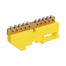 Шина PE "земля" на DIN-изоляторе ШНИ-6х9-12-Д-Ж IEK