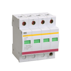 Ограничитель импульсных перенапряжений ОПС1-B 4Р In=30kA Un=400B Im=60kA IEK