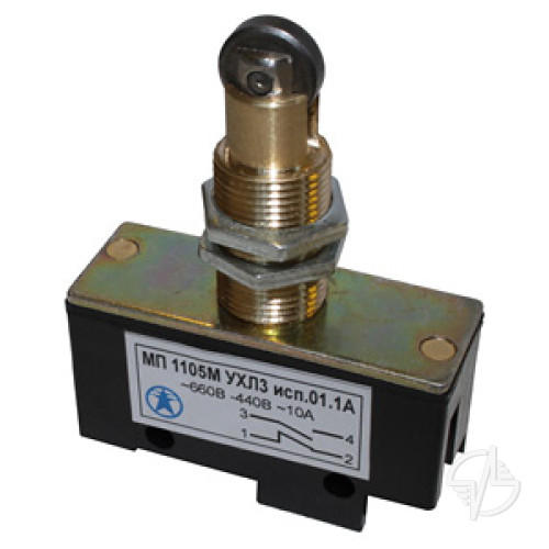 Микровыключатель МП 1105М УХЛ3 2п 10А 660В 1з+1р IP00 толкатель с роликом фронтальный винты Электротехник (ET523358)
