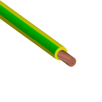Провод силовой ПуГВ 1х10 желто-зеленый (ЖЗ) ТРТС многопроволочный Дмитров-кабель