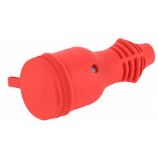Розетка каучуковая прямая c заземлением 16А IP44 красная RX11-R-IP44 ЭРА (Б0069326)