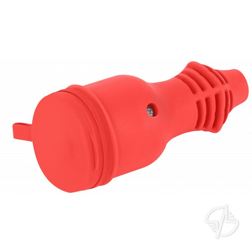 Розетка каучуковая прямая c заземлением 16А IP44 красная RX11-R-IP44 ЭРА (Б0069326)
