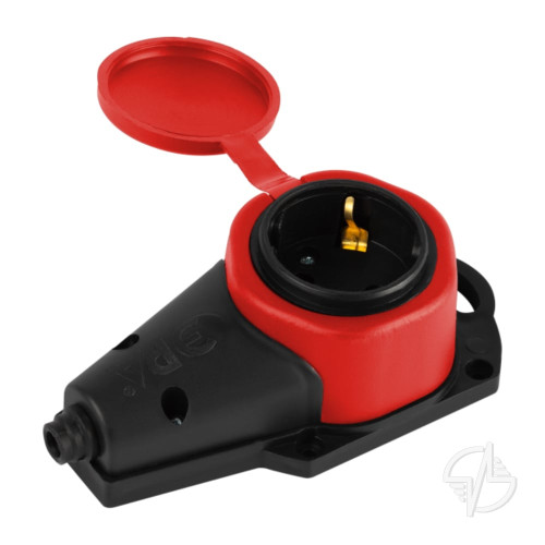 Колодка каучуковая с заземлением 1 розетка 16A IP44 красная KX-1e-RED-IP44 ЭРА (Б0068412)