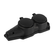 Колодка каучуковая с заземлением 2 розетки 16A IP44 черная KX-2e-B-IP44 ЭРА (Б0068451)