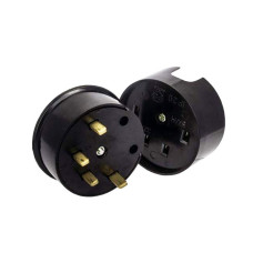 Разъем РШ-ВШ 32А 380В 3Р+РЕ круглый черный UNIVersal (1233)