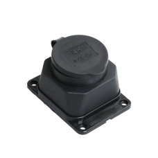 Розетка каучук настенная РБ13-1-0м с защитной крышкой IP44 ОМЕГА IEK (PKR11-016-2-K02) Розетка каучук настенная РБ13-1-0м с защитной крышкой IP44 ОМЕГА IEK (PKR11-016-2-K02)