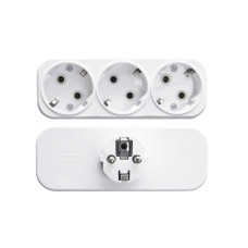 Разветвитель сетевой 3-местный с/з STEKKER ADP16-23-20, 250V, 16A, ABS пластик, белый (39024)