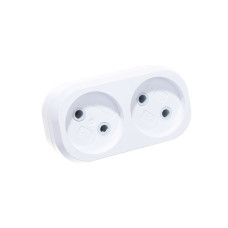 Тройник на 2 розетки без заземления 6А UNIVersal (А202)