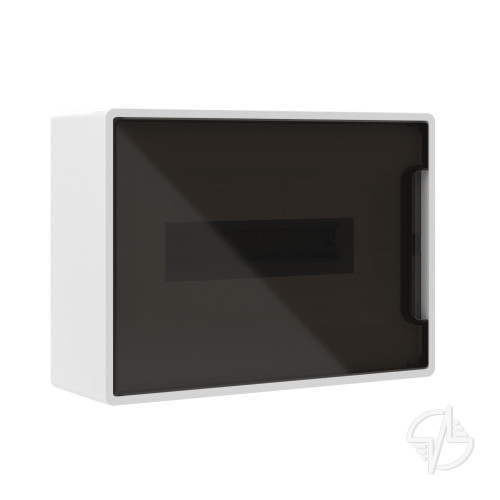 Щиток 12 мод настенный Фрейм (FRAME) белый с тонированной дверцей с 2 шинами PEN на 6 и 8 отв. DKC (F12W1WD)
