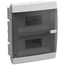 Корпус пластиковый встраиваемый на 18 модулей ЩРВ-П-18 IP41 UNION Compact черная прозрачная дверь IEK (UIC-KP12-V-18-41-K01)