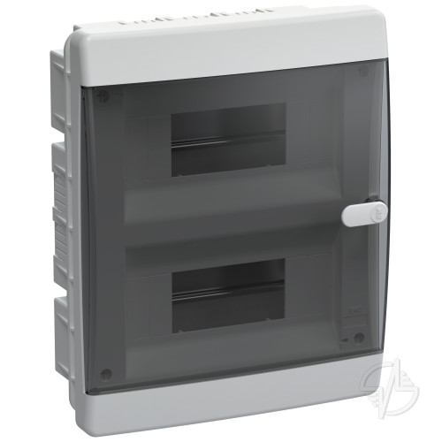 Корпус пластиковый встраиваемый на 18 модулей ЩРВ-П-18 IP41 UNION Compact черная прозрачная дверь IEK (UIC-KP12-V-18-41-K01)