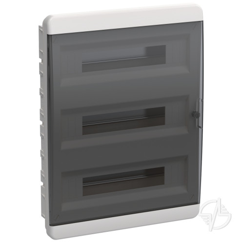 Корпус пластиковый встраиваемый на 54 модуля ЩРВ-П-54 IP41 TEKFOR черная прозрачная дверь IEK (TF5-KP12-V-54-41-K01-K03)