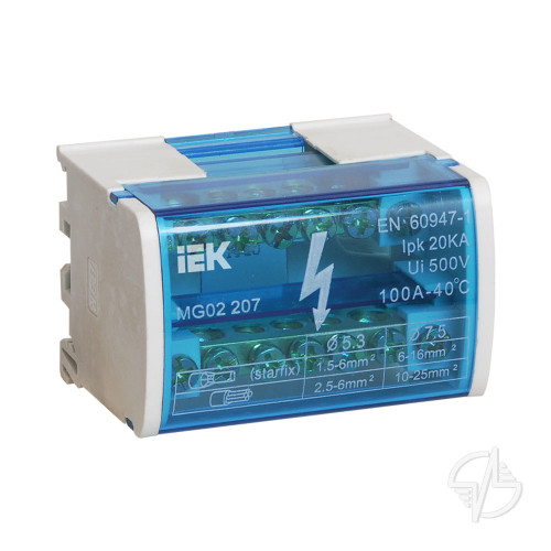 Шины на DIN-рейку в корпусе (кросс-модуль) ШНК 2х7 L+PEN IEK (YND10-2-07-100)