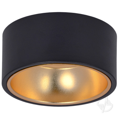 Светильник 4017 накладной потолочный под лампу GX53 черный/золото IEK LIGHTING (LT-UPB0-4017-GX53-1-K57)