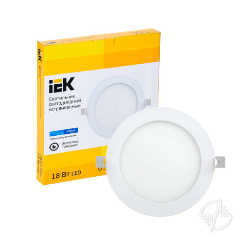 Светильник светодиодный ДВО 1608 круг 18Вт 6500K IP20 белый IEK (LDVO0-1608-1-18-6500-K01)